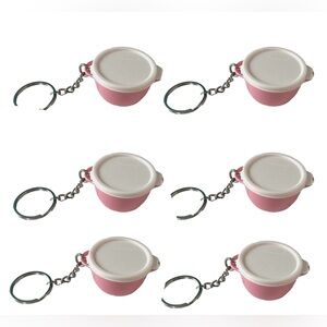 Tupperware Pink Miniature Bowl Keychain 6pcs
